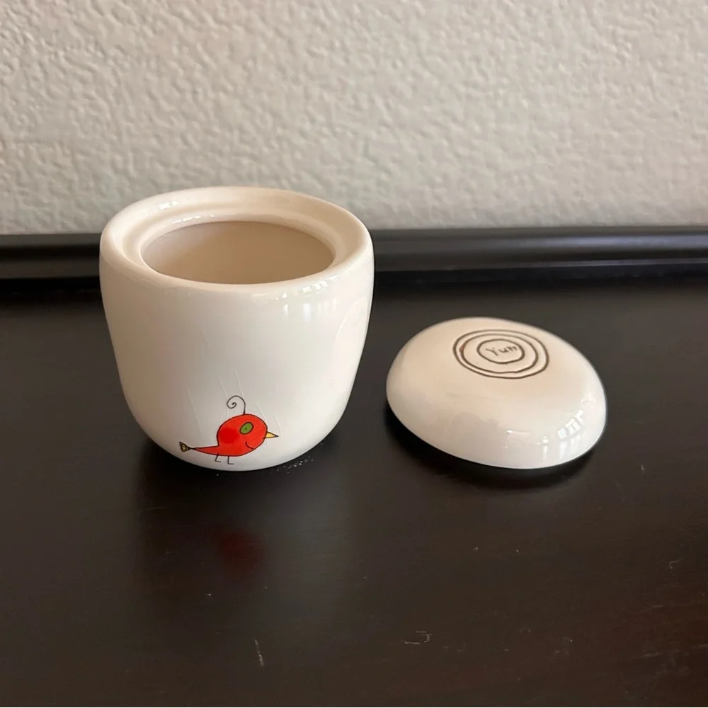 Hallmark Sprinkle & Pour Ceramic Sugar Bowl Cats Birds Kitchen Canister